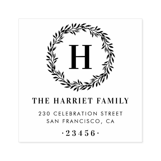 Tampons Encreurs Monogramme de couronne classique Nom de famille Ad (Impression)