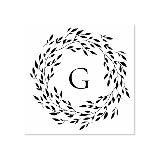Tampons Encreurs Monogramme de couronne feuilleté (Impression)