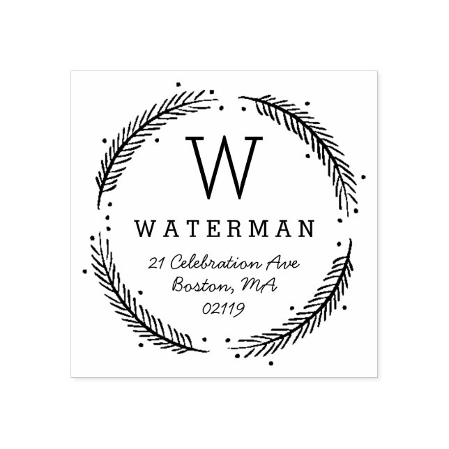 Tampons Encreurs Monogramme de couronne rustique (Impression)