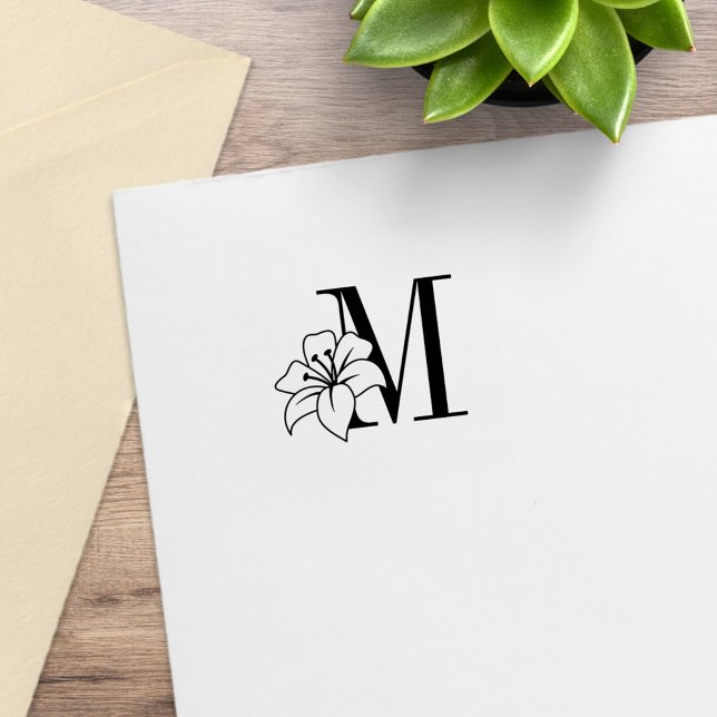 Tampons Encreurs Monogramme de la fleur de Lys exotiques Initiale S (Créateur téléchargé)