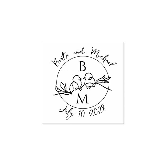 Tampons Encreurs Monogramme de mariage (Impression)