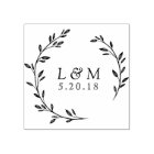 Monogramme de mariage à couronne de feuillage