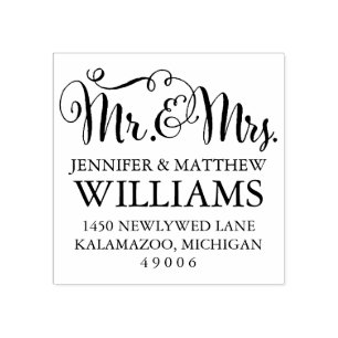 Tampons Encreurs Monogramme de mariage moderne manuscrit