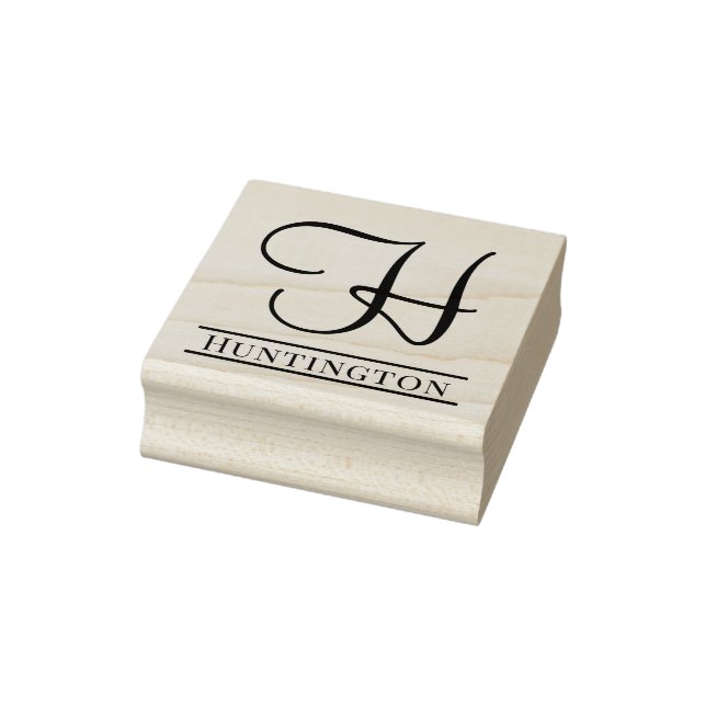 Tampons Encreurs Monogramme de nom simple gras à initiale unique #9 (Tampon)