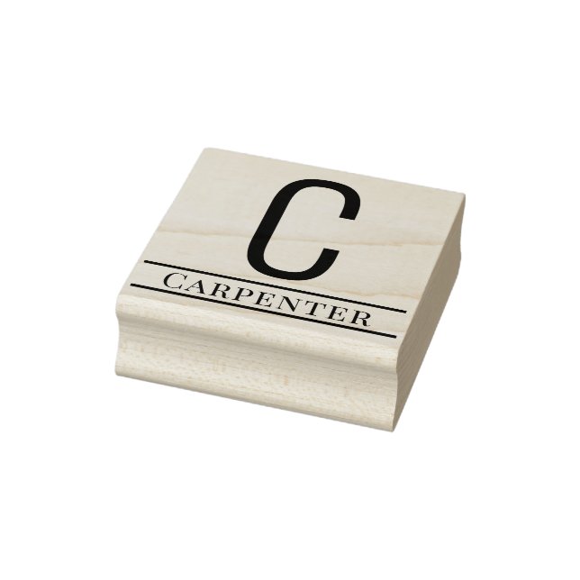 Tampons Encreurs Monogramme de nom simple gras initial unique #13 (Tampon)
