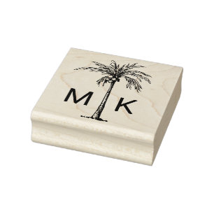 Tampons Encreurs Monogramme de palmier tropical personnalisé