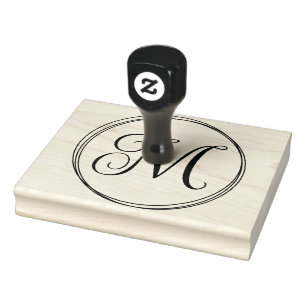 Tampons Encreurs Monogramme de script bouclé rond