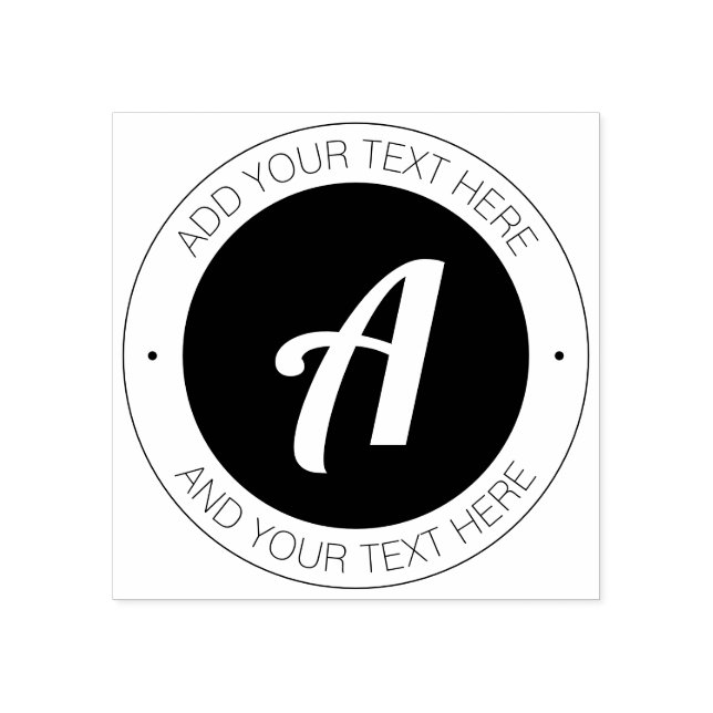 Tampons Encreurs Monogramme élégant avec texte ou Ajouter un logo (Impression)