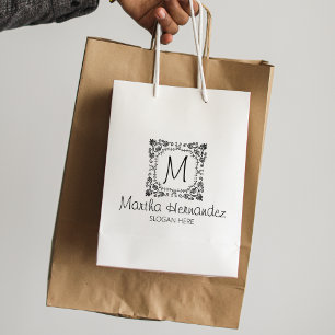 Tampons Encreurs Monogramme Floral Personnalisé, Petite Entreprise 