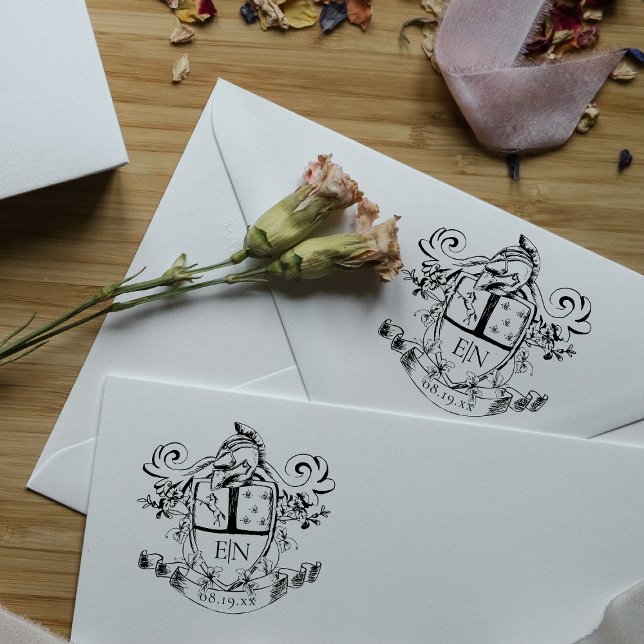 Tampons Encreurs Monogramme héraldique personnalisé (Créateur téléchargé)