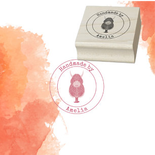 Tampons Encreurs Monogramme Highland Cow artisanal par