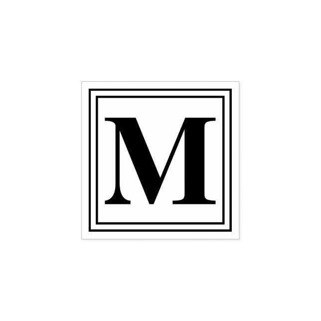 Tampons Encreurs Monogramme Initial Simple de Base (Impression)