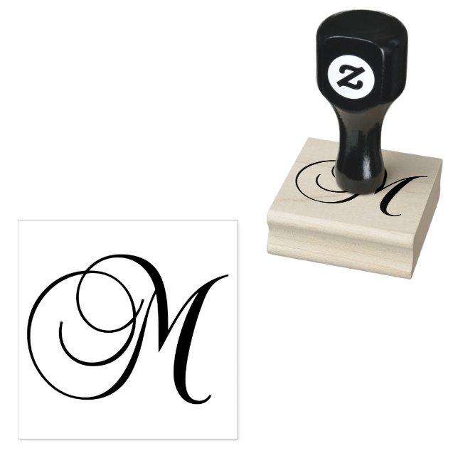Tampons Encreurs Monogramme lettre M en écriture calligraphique cla (Tamponné)