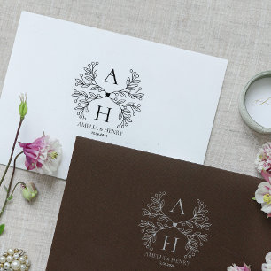 Tampons Encreurs Monogramme Mariage floral moderne