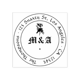 Tampons Encreurs Monogramme Mariage gothique corbeau