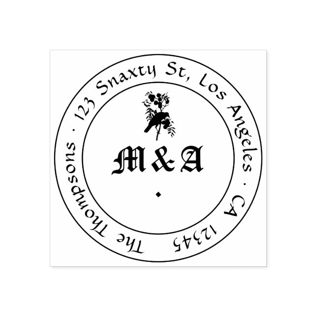 Tampons Encreurs Monogramme Mariage gothique corbeau (Impression)