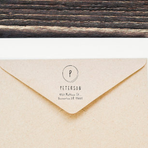 Tampons Encreurs Monogramme minimaliste moderne Adresse de retour