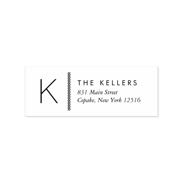 Tampons Encreurs Monogramme moderne Adresse de retour Timbre en cao (Impression)