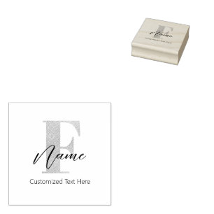 Tampons Encreurs Monogramme moderne Initiale F & Nom Personnalisé