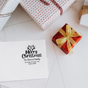 Tampons Encreurs Monogramme moderne Joyeuse famille de Noël