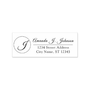 Tampons Encreurs Monogramme Nom de famille RSVP Adresses profession