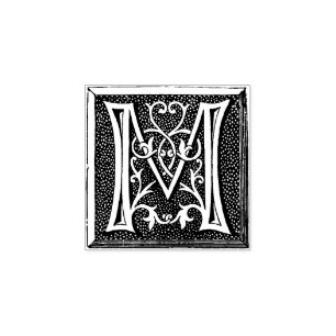 Tampons Encreurs Monogramme orné Lettre initiale Vintage M
