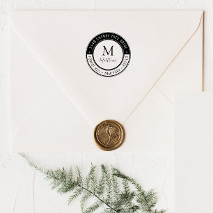 Tampons Encreurs Monogramme personnalisé élégant Nom et adresse de