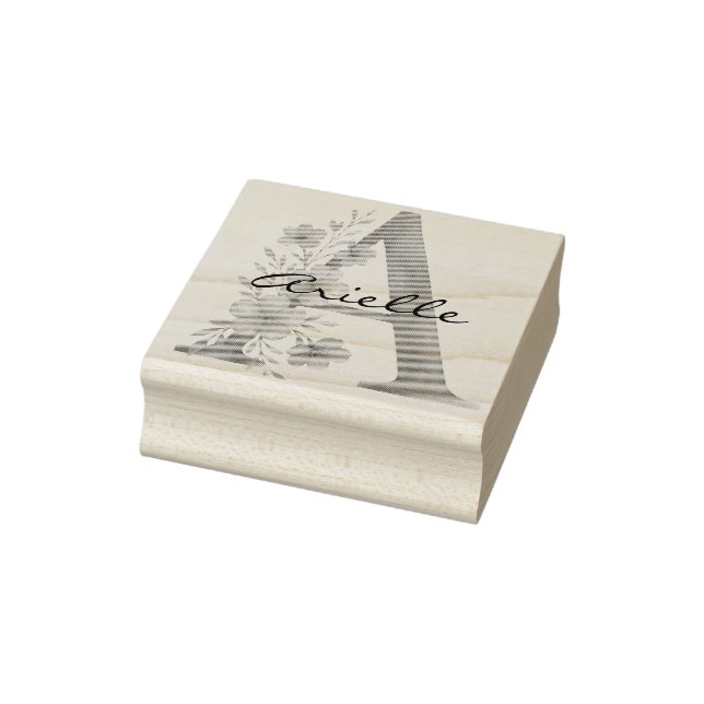 Tampons Encreurs Monogramme personnalisé en aquarelle de la lettre  (Tampon)