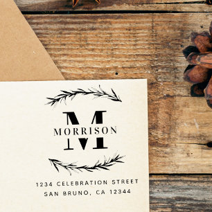 Tampons Encreurs Monogramme personnalisé et nom de famille Adresse 