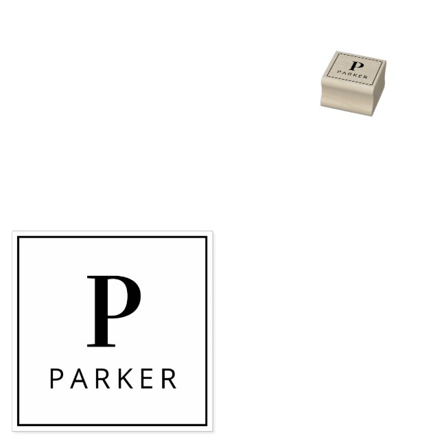 Tampons Encreurs Monogramme personnalisé minimal (Tamponné)
