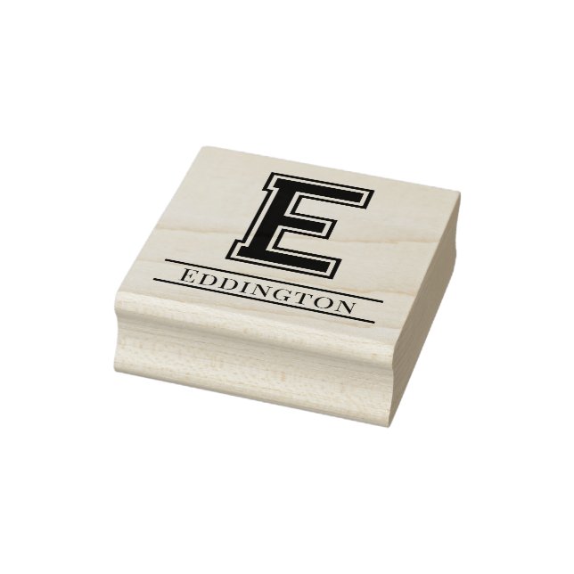 Tampons Encreurs Monogramme Simple Gras Nom Initial Unique #5 (Tampon)
