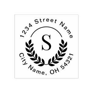 Tampons Encreurs Monogramme traditionnel Adresse de retour initiale