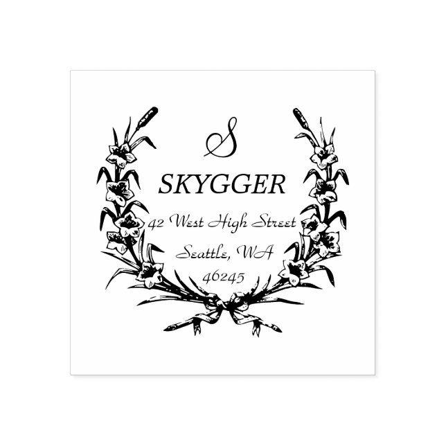 Tampons Encreurs Monogramme vintage de la couronne (Impression)