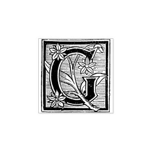 Tampons Encreurs Monogramme Vintage Floral design initial Lettre G