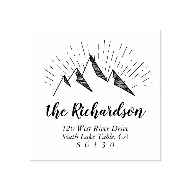 Tampons Encreurs Mountain Sketch Return Address Self-inking (Impression)