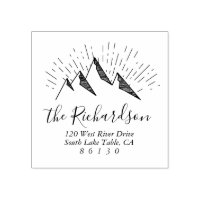 Mountain Sketch Return Address Self-inking