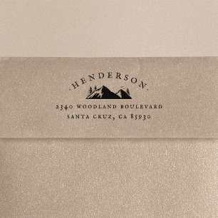 Tampons Encreurs Mountain & Trees Rustic Nom de famille Adresse de 