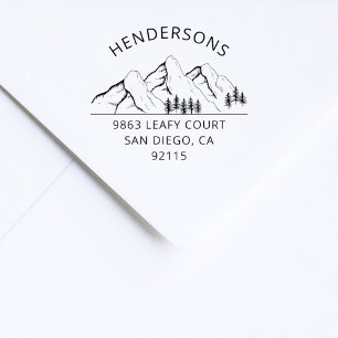 Tampons Encreurs Mountains Pines Modern Rustic Adresse de retour