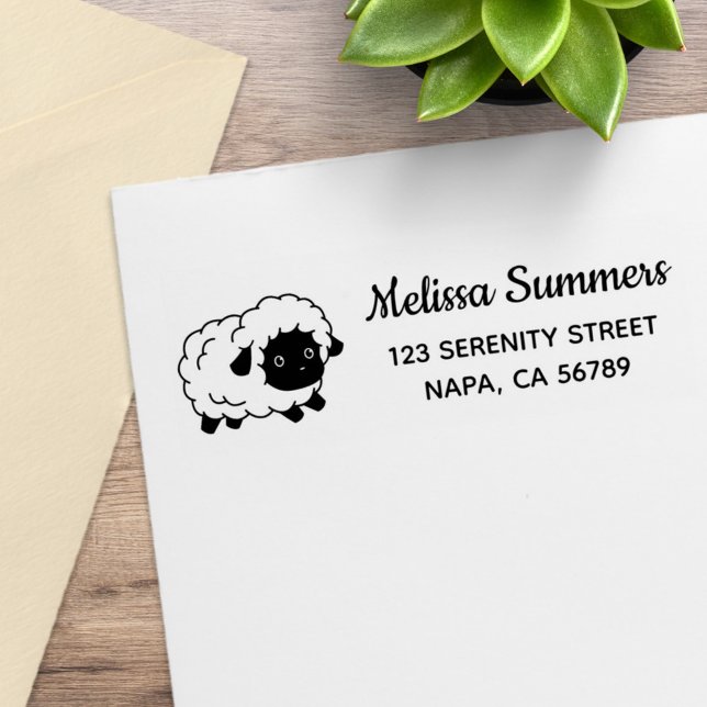 Tampons Encreurs Mouton femelle à petit nez noir, adresse de retour (Créateur téléchargé)
