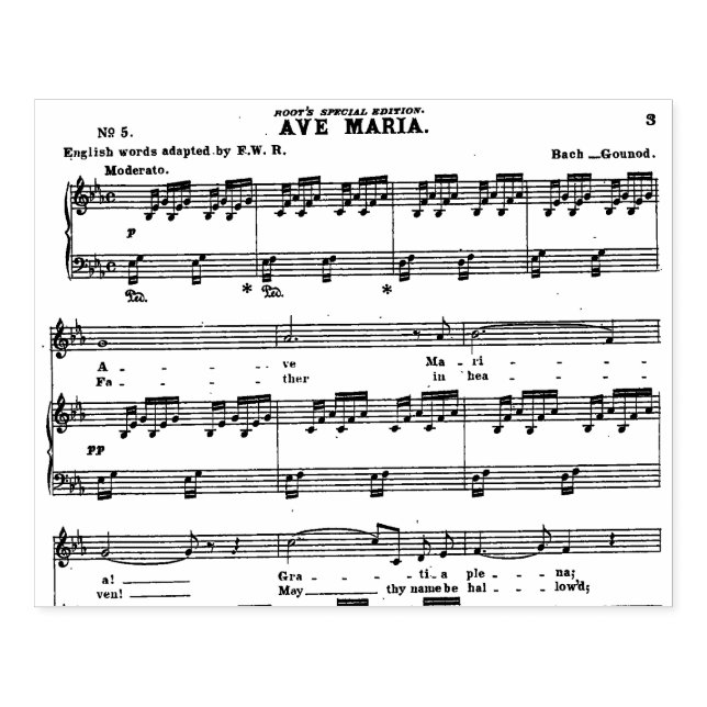 Tampons Encreurs Musique Bach Gounod Ave Maria Vocal (Impression)