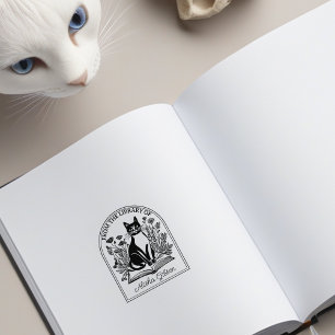 Tampons Encreurs Nature Fleurs Ex-libris Chat, Ex-libris personnali