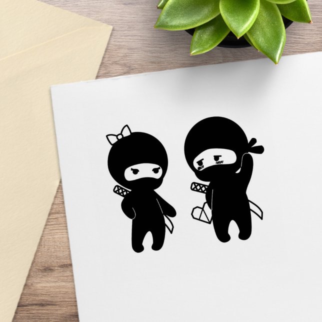 Tampons Encreurs Ninja Pair, un garçon et une fille (Créateur téléchargé)