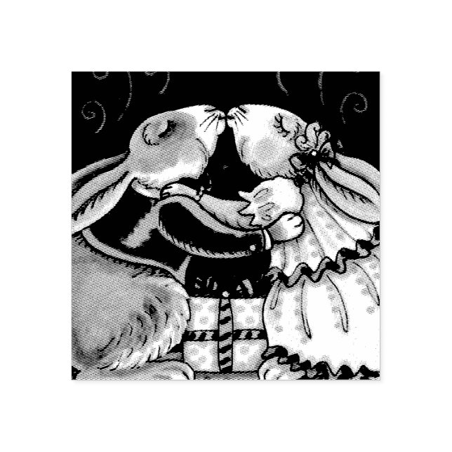 TAMPONS ENCREURS NOËL MISTLETOE BUNNY KISSES RUBBER STAMP (Impression)