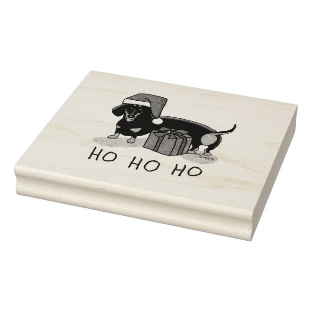 Tampons Encreurs Noël Père Noël Dachshund (S noir & tan) Drôle (Tampon)
