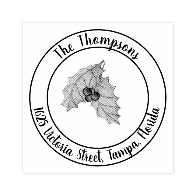 Tampons Encreurs Noël Retour Adresse Verdure (Impression)