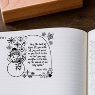 Tampons Encreurs Noël Snowman Romans 15:13 Fête Chrétienne