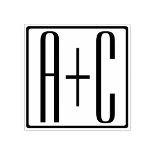 Tampons Encreurs Noir & Blanc   Initiales de couple