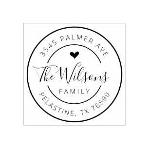 Tampons Encreurs Nom de famille Adresse de retour logo de l'arrondi