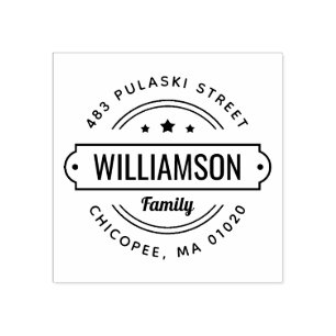 Tampons Encreurs Nom de famille Badge Adresse de retour Timbre