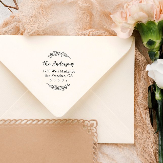 Tampons Encreurs Nom de famille botanique personnalisé Script Adres (Créateur téléchargé)